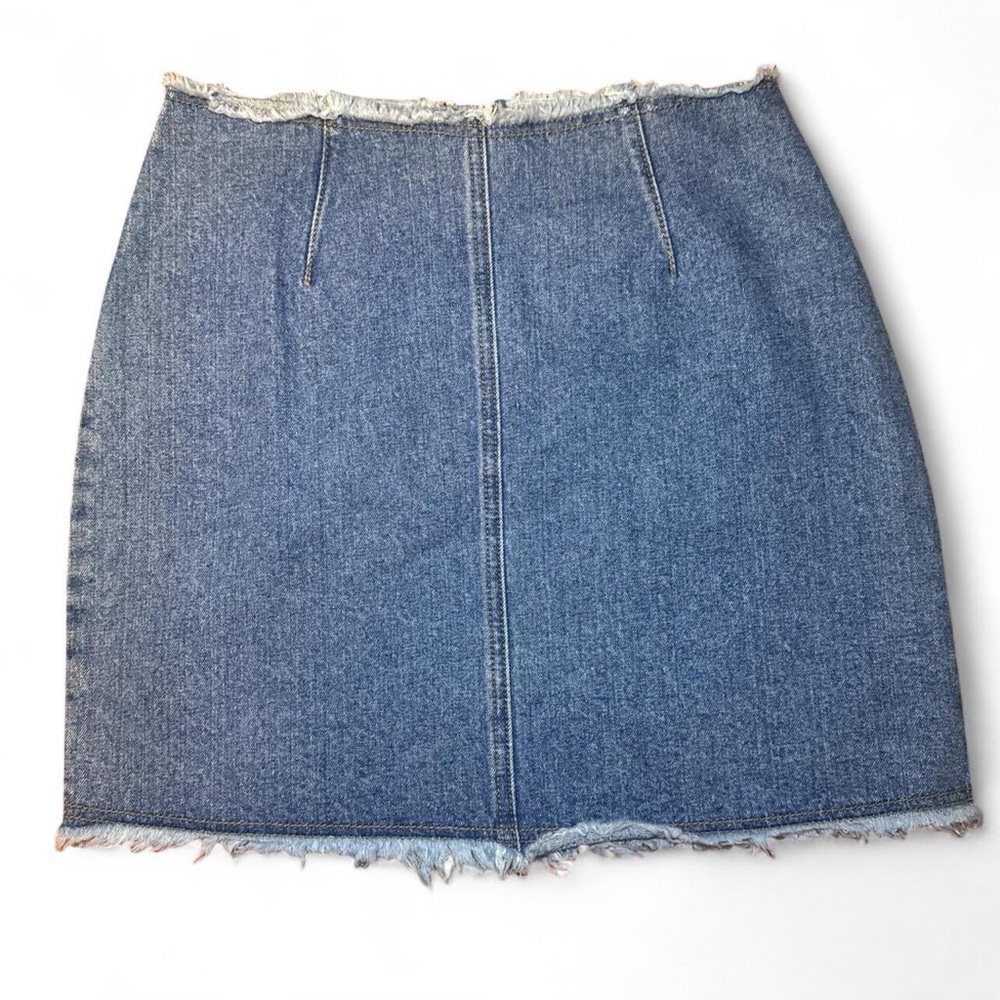 NWT MINKPINK x MP|D Women's In Theory Frey Hem Denim Mini Skirt — SMALL - Picture 3 of 6